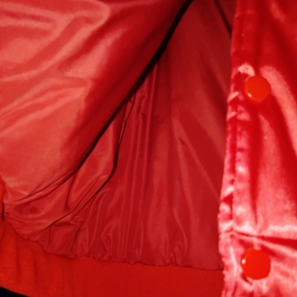 Red Delta Satin Bomber Jacket XL - Picture 7 of 7